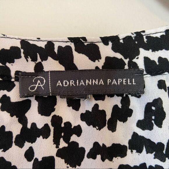 Adrianna Papell-Spotted Black & White Lightweight Button Down - Picture 11 of 11